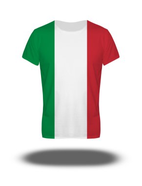 İtalya gölge beyaz zemin üzerine tişört bayrak