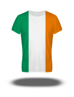  İrlanda gölge beyaz zemin üzerine tişört bayrak