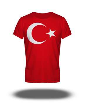 Türkiye'de gölge beyaz zemin üzerine tişört bayrak