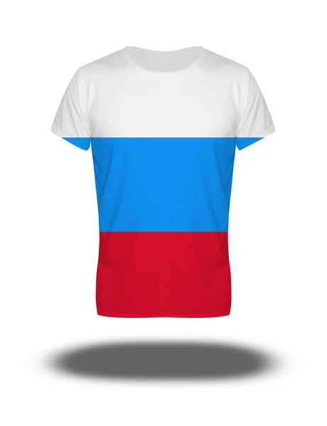 Rusya gölge beyaz zemin üzerine tişört bayrak — Stok fotoğraf