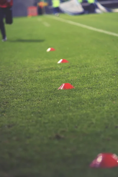 Voetbal voetbal veld trainingsapparatuur — Stockfoto