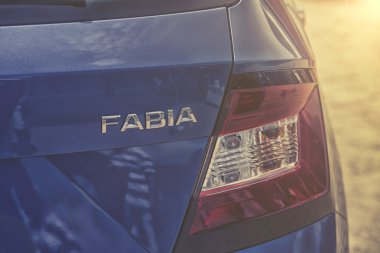 Wroclaw, Polonya, 28 Mayıs 2016: Skoda Fabia Motoshow üzerinde üzerinde 28 Mayıs 2016 yılında Polonya'da yakın çekim