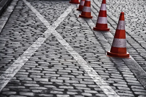 Stenciled op grond geen teken van parkeren — Stockfoto