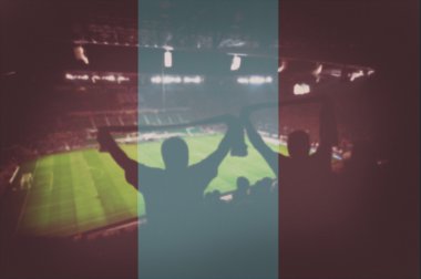 fanlar ve karıştırma Peru bayrağı ile Spor Stadyumu