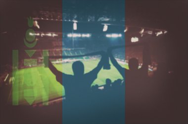 fanlar ve karıştırma Moğolistan bayrağı ile Spor Stadyumu