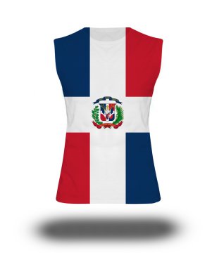 beyaz Dominik Cumhuriyeti bayrağı ile atletik kolsuz gömlek