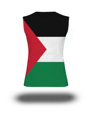 Palestine bayrak beyaz arka plan ve gölge ile atletik kolsuz gömlek