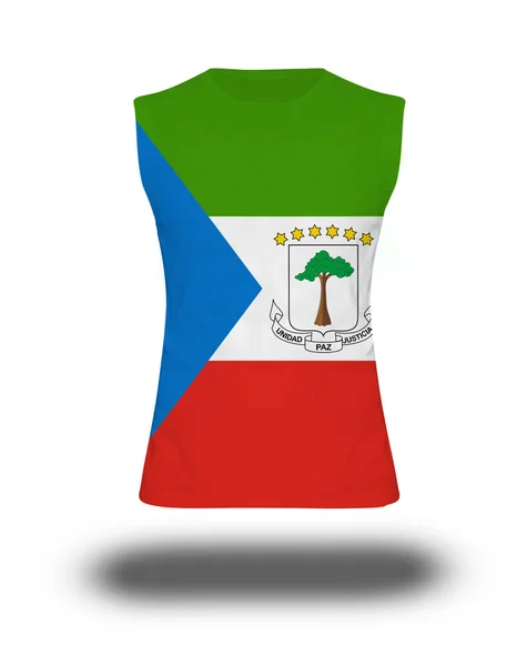 Sportliches ärmelloses Hemd mit Äquatorialguinea-Flagge auf weißem B — Stockfoto