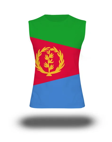 Αθλητικό αμάνικο πουκάμισο με σημαία Ερυθραίας σε λευκό φόντο — Φωτογραφία Αρχείου