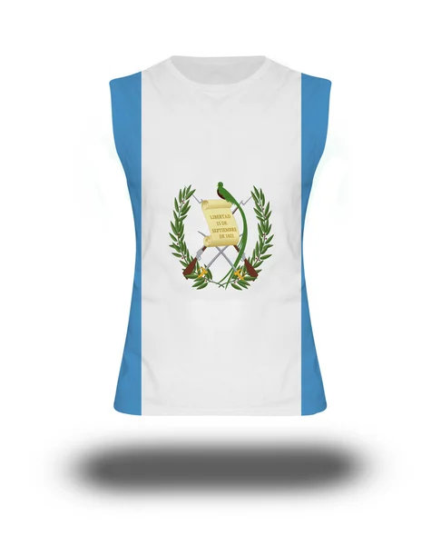 Atletische mouwloos shirt met Guatemala vlag op witte achtergrond en schaduw — Stockfoto