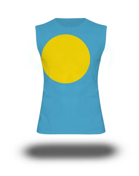 Atletische mouwloos shirt met Palau vlag op witte achtergrond en schaduw — Stockfoto