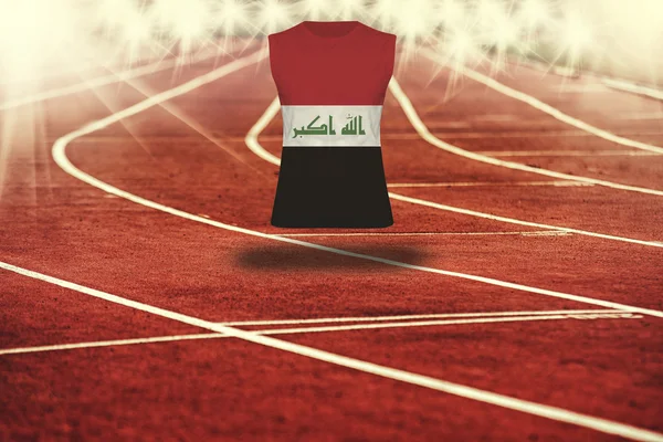 Çizgileri ve Irak bayrağı gömlek Kırmızı koşu parkuru — Stok fotoğraf
