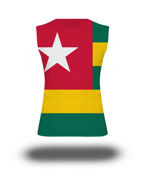 Camisa sin mangas atlética con bandera de Togo sobre fondo blanco y sombra —  Fotos de Stock