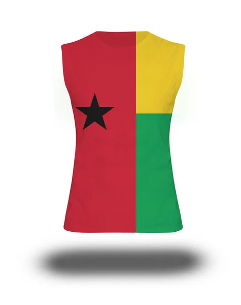 Sportliches ärmelloses Hemd mit Guinea-Bissau-Flagge — Stockfoto