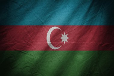 karanlık Tekstil arka plan veya doku Azerbaycan bayrağı harmanlama ile