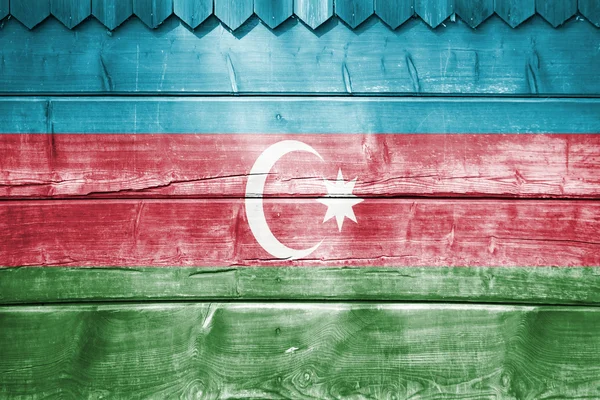 Holz Hintergrund oder Textur mit Blending Azerbaijan Flagge — Stockfoto