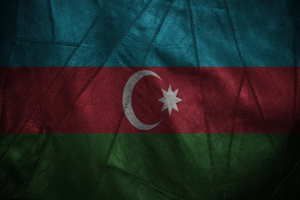 Leder Hintergrund mit Blending Azerbaijan Flagge — Stockfoto