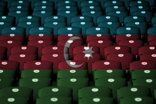 Assentos vazios com bandeira do Azerbaijão misturada — Fotografia de Stock