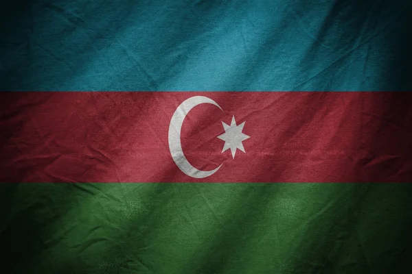 Fundo têxtil escuro ou textura com mistura de bandeira do Azerbaijão — Fotografia de Stock