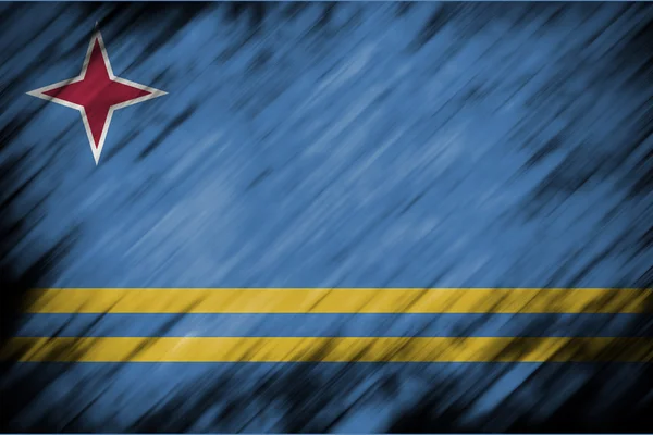 Motion blur backgound or texture with blending  Aruba flag — Stock Photo, Image