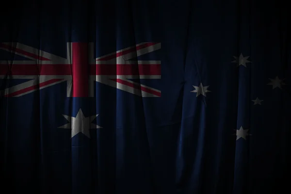 Fundo de cortina escura ou textura com misturar bandeira da Austrália — Fotografia de Stock