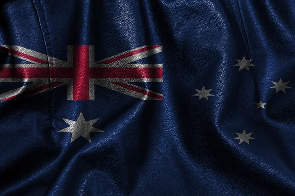 Fundo de couro ou textura com misturar bandeira da Austrália — Fotografia de Stock