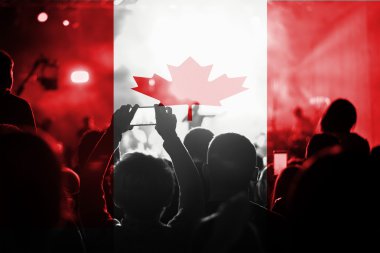 Kanada bayrağı hayranları doğum harmanlama ile canlı müzik konser