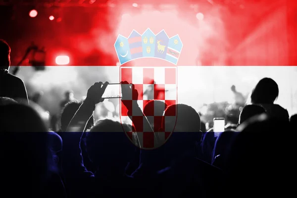 Muzyka na żywo koncert z mieszania Chorwacja Flaga na fanów — Zdjęcie stockowe