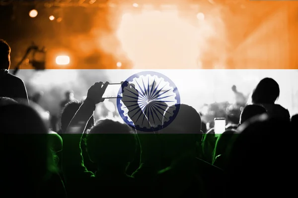 Live music concert with blending India flag on fans — Stock Photo, Image