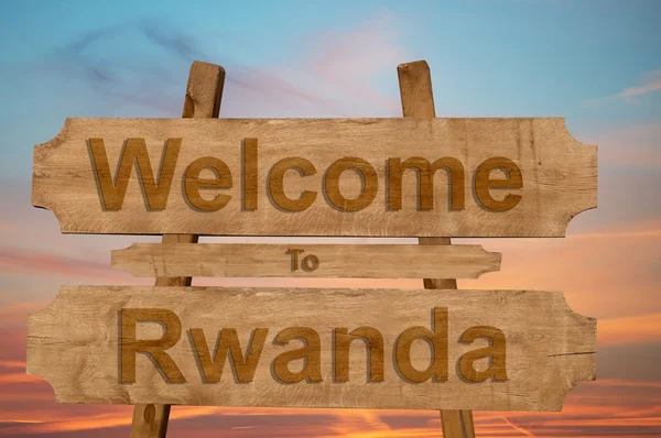 Vítejte v Rwandě znamení na pozadí — Stock fotografie