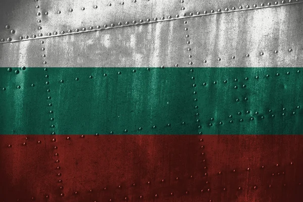 Texutre de metal o fondo con bandera de Bulgaria — Foto de Stock