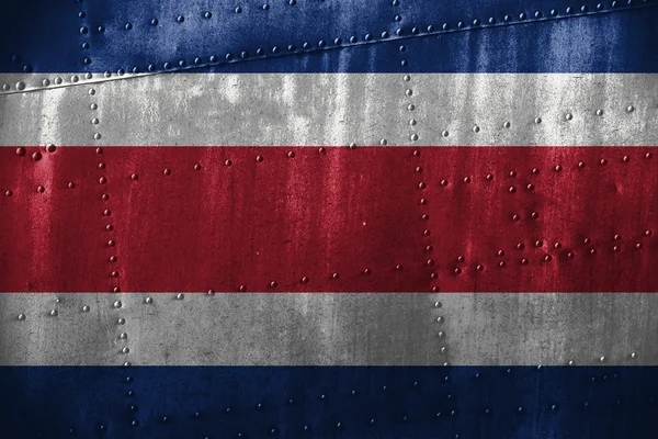 Metalowe texutre lub tło z flaga Kostaryki — Zdjęcie stockowe