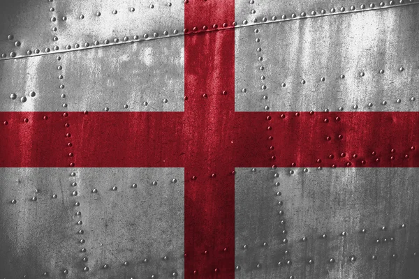 Текстура металла или фон с флагом Англии — стоковое фото
