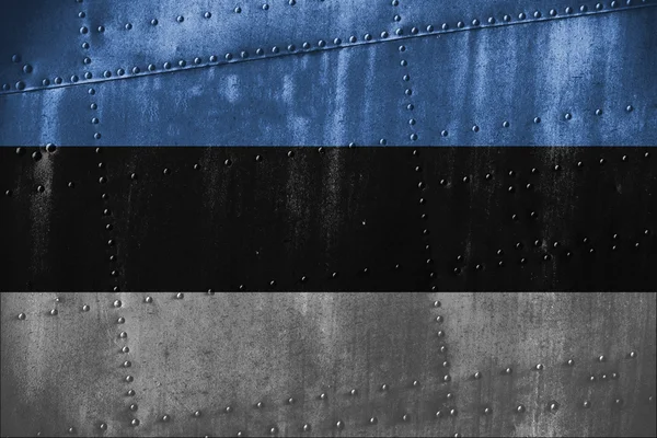 Texutre de metal ou fundo com bandeira da Estónia — Fotografia de Stock