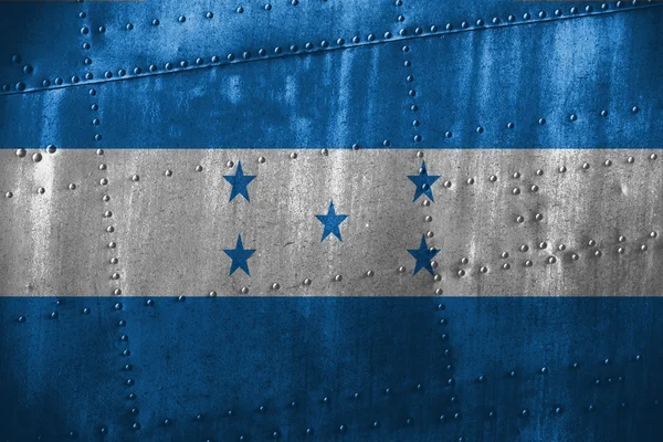 Metall Texutre oder Hintergrund mit Honduras Flagge — Stockfoto