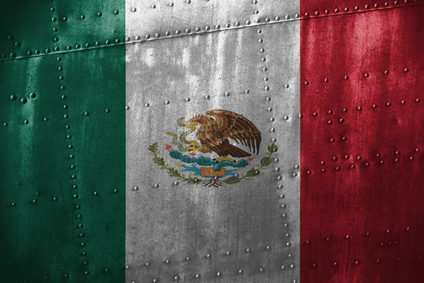 金属 texutre やメキシコの国旗を背景 — ストック写真