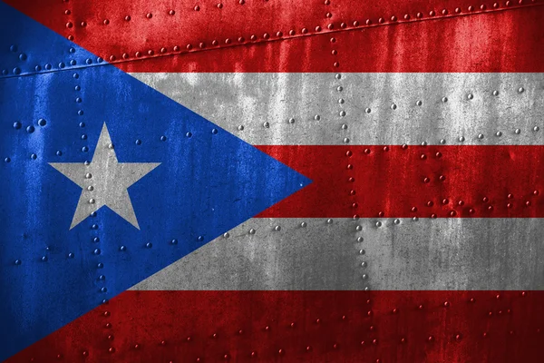 Metal texutre or background with Puerto Rico flag — Stock Photo, Image