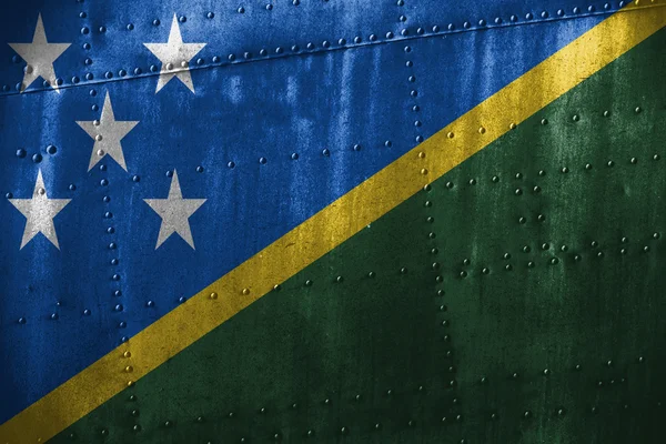 Metall Texutre oder Hintergrund mit Solomon Islands Flagge — Stockfoto