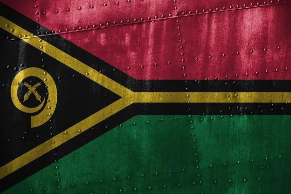 Texutre de metal ou fundo com bandeira Vanuatu — Fotografia de Stock