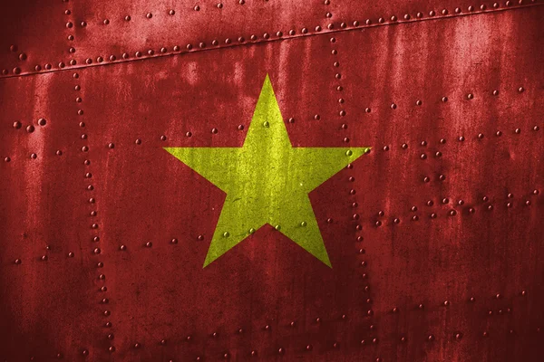 Metal texutre or background with Vietnam flag — Stock Photo, Image