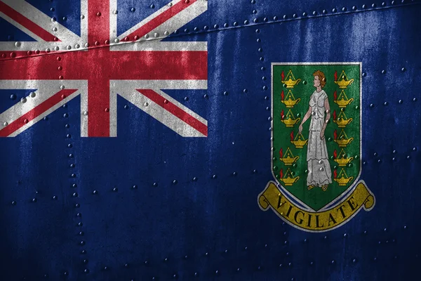 Texutre de metal o fondo con Islas Vírgenes, bandera GB —  Fotos de Stock