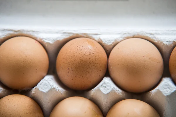 Ovos Chiken embalados em uma caixa . — Fotografia de Stock