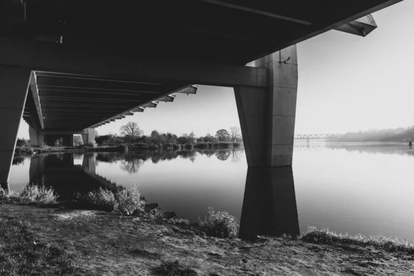 Ponte Milênio Wroclaw Polonia Preto Branco — Fotografia de Stock