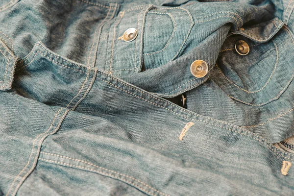 Material Tecido Jeans Azul Close — Fotografia de Stock