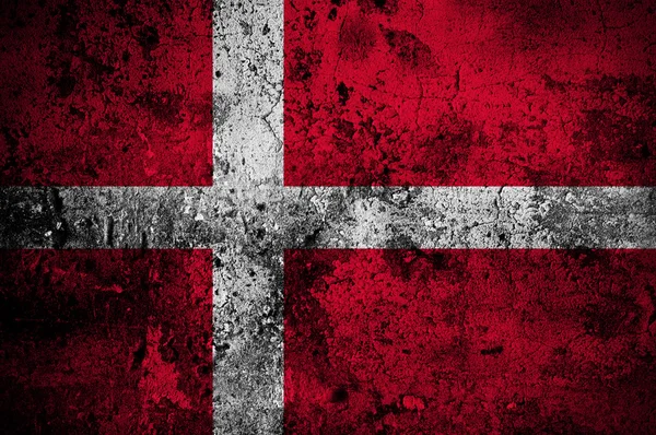 Grunge flag of Denmark with capital in Copenhagen — Stock Photo, Image