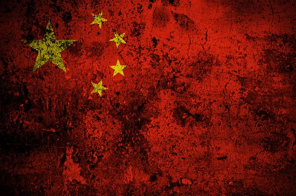 Bandeira grunge da República Popular da China com capital em Pequim — Fotografia de Stock