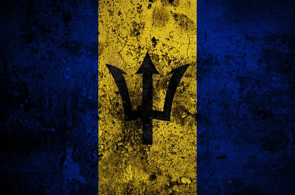 Grunge flag of Barbados with capital in Bridgetown — Stock Photo, Image