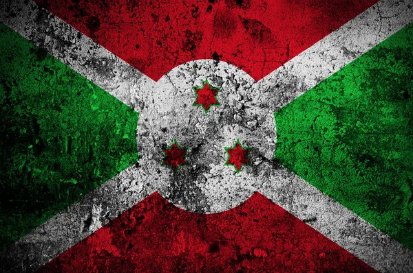 Grunge flag of Burundi with capital in Bujumbura — Stock Photo, Image