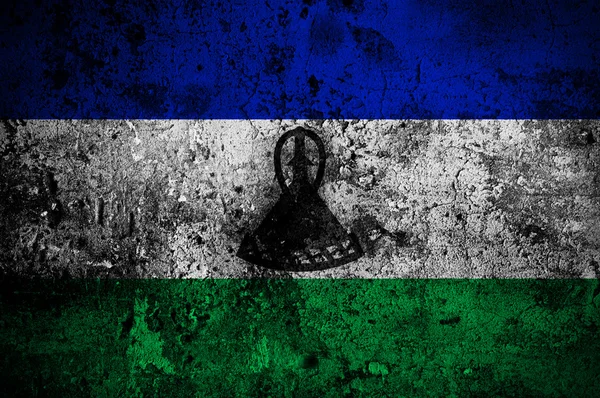 Grunge flag of Lesotho with capital in Maseru — Stock Photo, Image