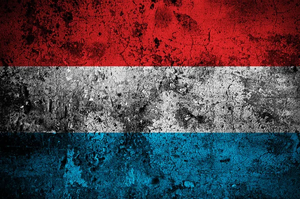 Grunge flag of Luxembourg with capital in Luxembourg City — Stock Photo, Image